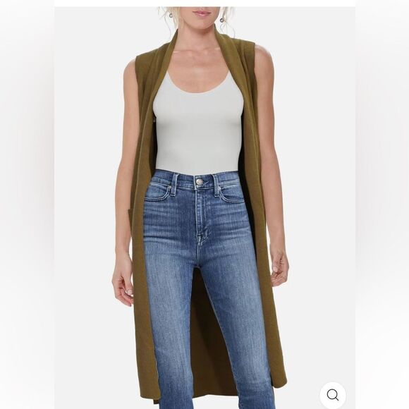 Eileen Fisher Tencel Rib Open Front Duster Size L - Picture 1 of 9